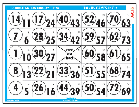 BINGO PAPER DOUBLE ACTION