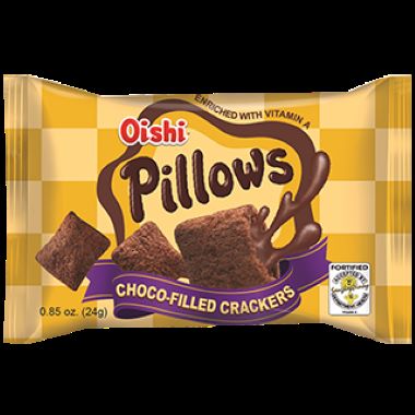 OISHI PILLOWS CHOCO-FILLED CRACKERS 24G x 100CT